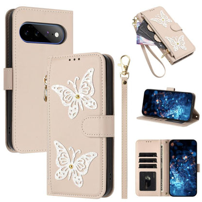 Glitter Butterfly Zipper Vegan Leather Phone Case with Wrist Strap, For Google Pixel 11 Pro XL, For Google Pixel 11 / 11 Pro, For Google Pixel 10a, For Google Pixel 10 Pro XL / 9 Pro XL 5G, For Google Pixel 10 / 10 Pro, For Google Pixel 8 Pro          ...