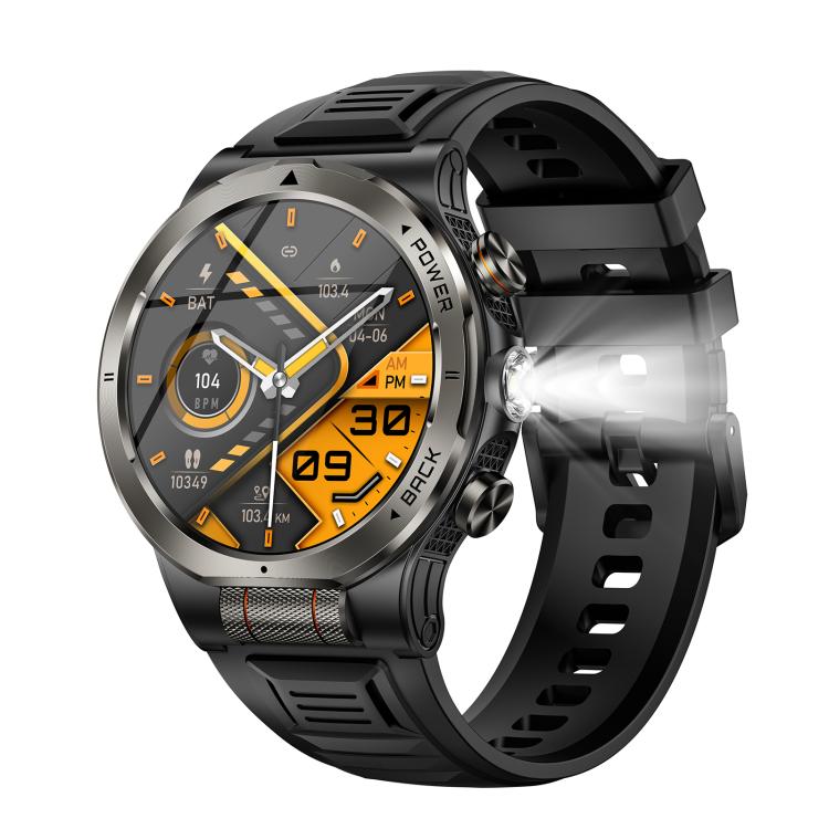 KT91 1.43 inch AMOLED Sports Smart Watch with Flashlight, Support Health Monitoring