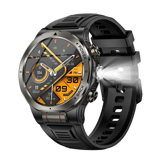 Montre Connectée Sport KT91 1,43 pouces AMOLED avec Lampe Torche, Prise en Charge du Suivi de Santé