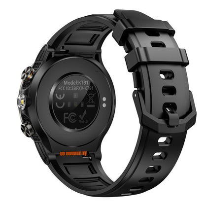 KT91 1.43 inch AMOLED Sports Smart Watch with Flashlight, Support Health Monitoring
