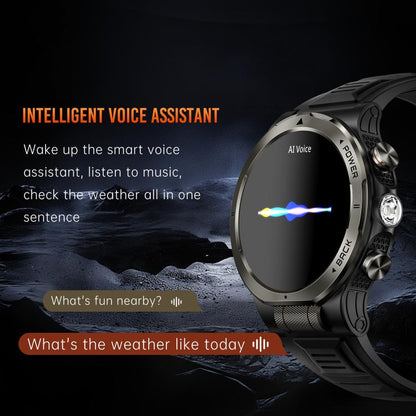 KT91 1.43 inch AMOLED Sports Smart Watch with Flashlight, Support Health Monitoring