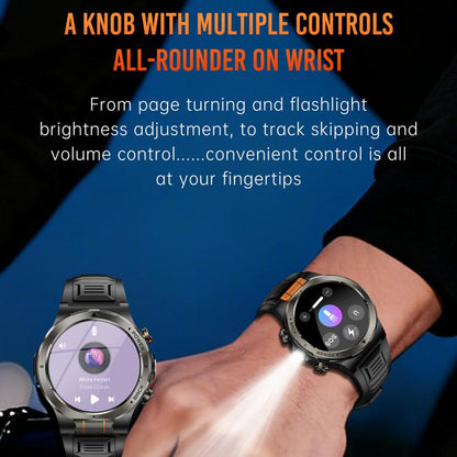 KT91 1.43 inch AMOLED Sports Smart Watch with Flashlight, Support Health Monitoring