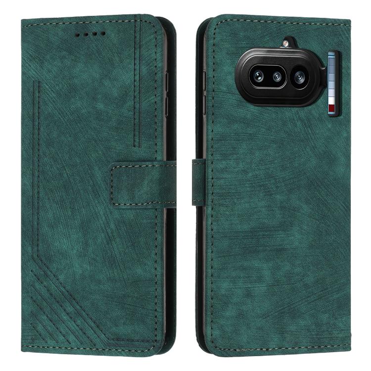 Skin Feel Stripe Pattern Leather Phone Case with Lanyard, For Nothing Phone 4a Pro, For Nothing Phone 4a