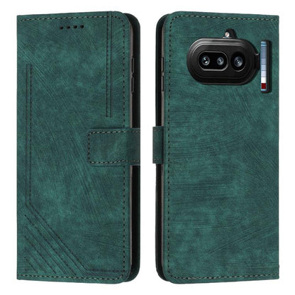 Skin Feel Stripe Pattern Leather Phone Case with Lanyard, For Nothing Phone 4a Pro, For Nothing Phone 4a