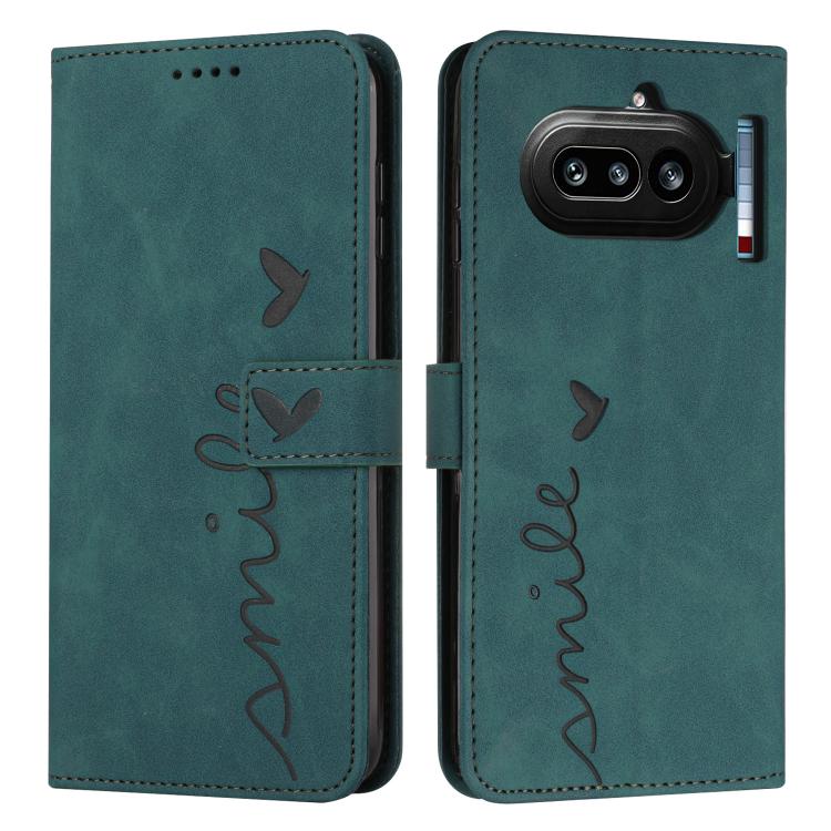 Skin Feel Heart Embossed Leather Phone Case with Long Lanyard, For Nothing Phone 4a Pro, For Nothing Phone 4a