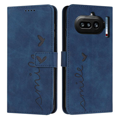 Skin Feel Heart Embossed Leather Phone Case with Long Lanyard, For Nothing Phone 4a Pro, For Nothing Phone 4a