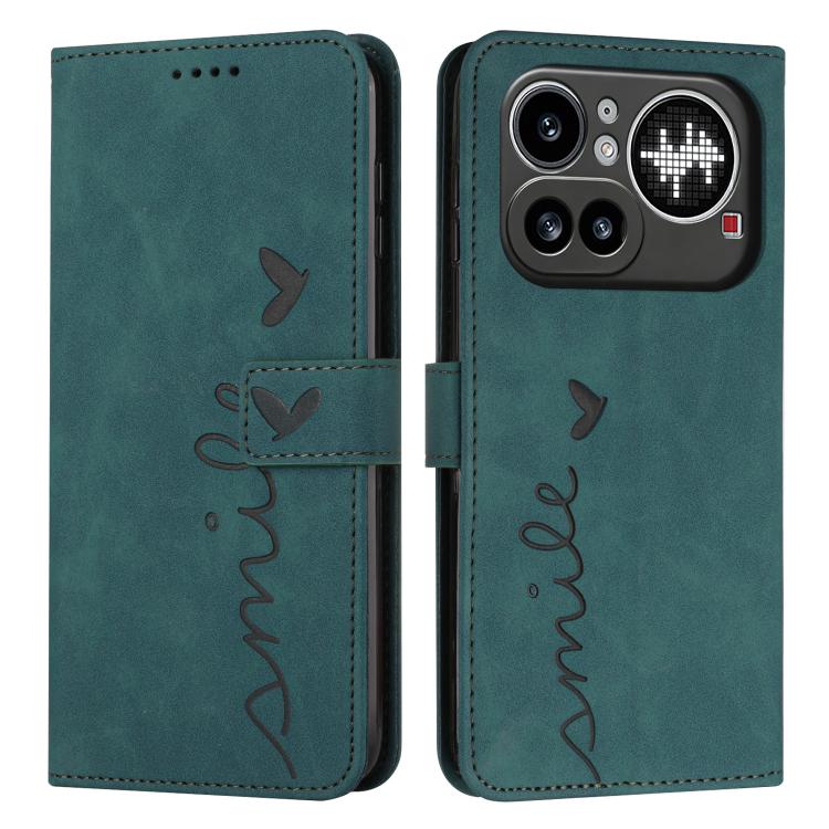 Skin Feel Heart Embossed Leather Phone Case with Long Lanyard, For Nothing Phone 4a Pro, For Nothing Phone 4a
