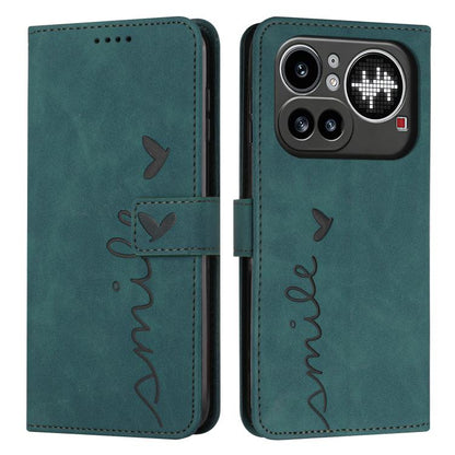 Skin Feel Heart Embossed Leather Phone Case with Long Lanyard, For Nothing Phone 4a Pro, For Nothing Phone 4a