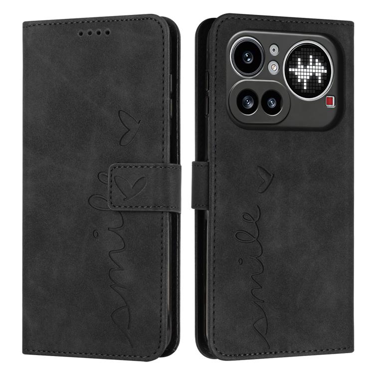 Skin Feel Heart Embossed Leather Phone Case with Long Lanyard, For Nothing Phone 4a Pro, For Nothing Phone 4a