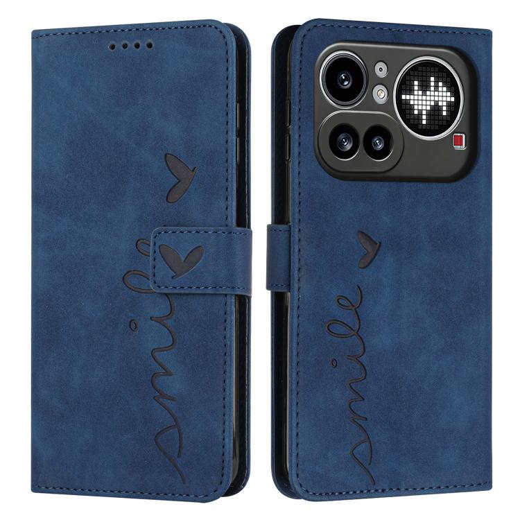 Skin Feel Heart Embossed Leather Phone Case with Long Lanyard, For Nothing Phone 4a Pro, For Nothing Phone 4a