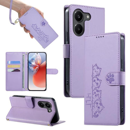 Cute Cats Magnetic Closure Vegan Leather Phone Case with Strap, For Xiaomi 17 Max, For Xiaomi 17T Pro 5G, For Xiaomi 17T 5G, For Xiaomi Poco X8 Pro Max / Redmi Turbo 5 Max, For Xiaomi Poco X8 Pro 5G / Redmi Turbo 5 5G, For Xiaomi 17 Ultra              ...