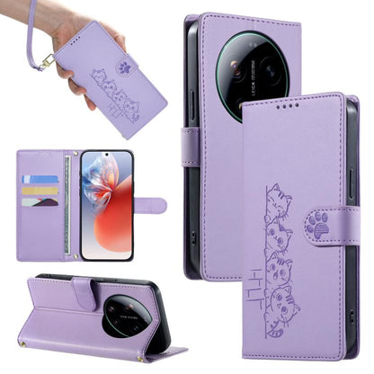 Cute Cats Magnetic Closure Vegan Leather Phone Case with Strap, For Xiaomi 17 Max, For Xiaomi 17T Pro 5G, For Xiaomi 17T 5G, For Xiaomi Poco X8 Pro Max / Redmi Turbo 5 Max, For Xiaomi Poco X8 Pro 5G / Redmi Turbo 5 5G, For Xiaomi 17 Ultra              ...