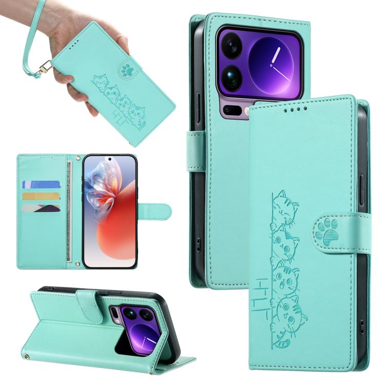 Cute Cats Magnetic Closure Vegan Leather Phone Case with Strap, For Xiaomi 17 Max, For Xiaomi 17T Pro 5G, For Xiaomi 17T 5G, For Xiaomi Poco X8 Pro Max / Redmi Turbo 5 Max, For Xiaomi Poco X8 Pro 5G / Redmi Turbo 5 5G, For Xiaomi 17 Ultra              ...