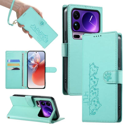 Cute Cats Magnetic Closure Vegan Leather Phone Case with Strap, For Xiaomi 17 Max, For Xiaomi 17T Pro 5G, For Xiaomi 17T 5G, For Xiaomi Poco X8 Pro Max / Redmi Turbo 5 Max, For Xiaomi Poco X8 Pro 5G / Redmi Turbo 5 5G, For Xiaomi 17 Ultra              ...