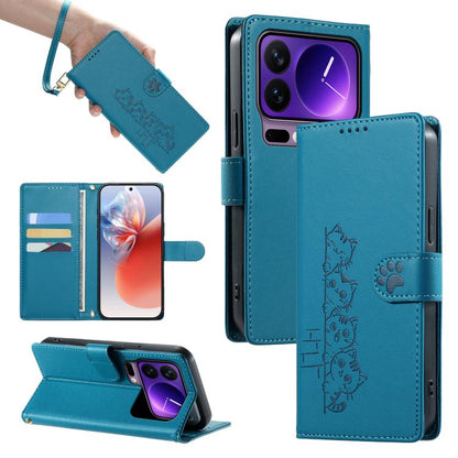 Cute Cats Magnetic Closure Vegan Leather Phone Case with Strap, For Xiaomi 17 Max, For Xiaomi 17T Pro 5G, For Xiaomi 17T 5G, For Xiaomi Poco X8 Pro Max / Redmi Turbo 5 Max, For Xiaomi Poco X8 Pro 5G / Redmi Turbo 5 5G, For Xiaomi 17 Ultra              ...