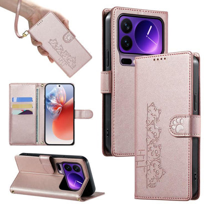 Cute Cats Magnetic Closure Vegan Leather Phone Case with Strap, For Xiaomi 17 Max, For Xiaomi 17T Pro 5G, For Xiaomi 17T 5G, For Xiaomi Poco X8 Pro Max / Redmi Turbo 5 Max, For Xiaomi Poco X8 Pro 5G / Redmi Turbo 5 5G, For Xiaomi 17 Ultra              ...