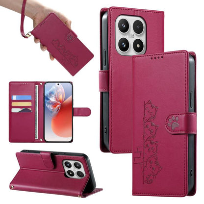 Cute Cats Magnetic Closure Vegan Leather Phone Case with Strap, For Xiaomi 17 Max, For Xiaomi 17T Pro 5G, For Xiaomi 17T 5G, For Xiaomi Poco X8 Pro Max / Redmi Turbo 5 Max, For Xiaomi Poco X8 Pro 5G / Redmi Turbo 5 5G, For Xiaomi 17 Ultra              ...