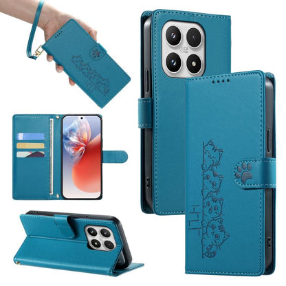 Cute Cats Magnetic Closure Vegan Leather Phone Case with Strap, For Xiaomi 17 Max, For Xiaomi 17T Pro 5G, For Xiaomi 17T 5G, For Xiaomi Poco X8 Pro Max / Redmi Turbo 5 Max, For Xiaomi Poco X8 Pro 5G / Redmi Turbo 5 5G, For Xiaomi 17 Ultra              ...