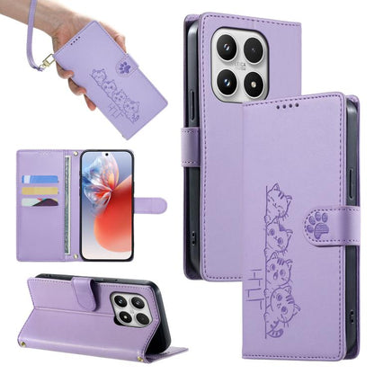 Cute Cats Magnetic Closure Vegan Leather Phone Case with Strap, For Xiaomi 17 Max, For Xiaomi 17T Pro 5G, For Xiaomi 17T 5G, For Xiaomi Poco X8 Pro Max / Redmi Turbo 5 Max, For Xiaomi Poco X8 Pro 5G / Redmi Turbo 5 5G, For Xiaomi 17 Ultra              ...