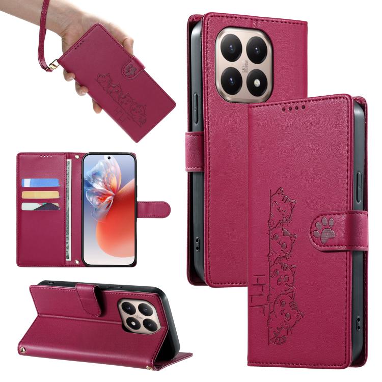 Cute Cats Magnetic Closure Vegan Leather Phone Case with Strap, For Xiaomi 17 Max, For Xiaomi 17T Pro 5G, For Xiaomi 17T 5G, For Xiaomi Poco X8 Pro Max / Redmi Turbo 5 Max, For Xiaomi Poco X8 Pro 5G / Redmi Turbo 5 5G, For Xiaomi 17 Ultra              ...