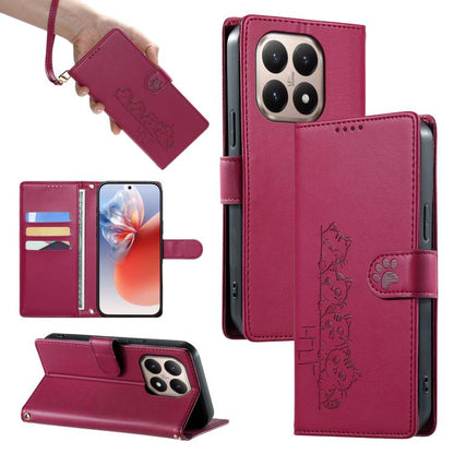 Cute Cats Magnetic Closure Vegan Leather Phone Case with Strap, For Xiaomi 17 Max, For Xiaomi 17T Pro 5G, For Xiaomi 17T 5G, For Xiaomi Poco X8 Pro Max / Redmi Turbo 5 Max, For Xiaomi Poco X8 Pro 5G / Redmi Turbo 5 5G, For Xiaomi 17 Ultra              ...