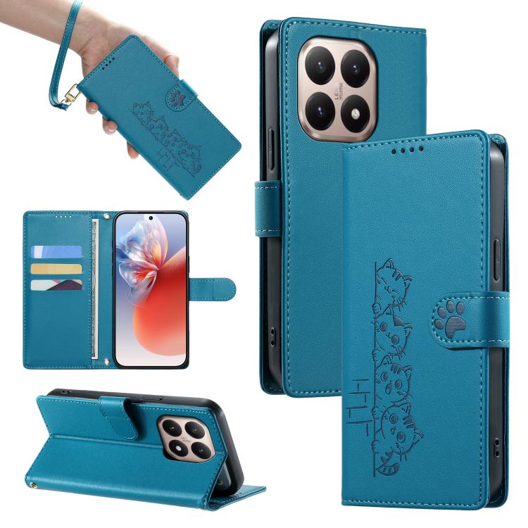 Cute Cats Magnetic Closure Vegan Leather Phone Case with Strap, For Xiaomi 17 Max, For Xiaomi 17T Pro 5G, For Xiaomi 17T 5G, For Xiaomi Poco X8 Pro Max / Redmi Turbo 5 Max, For Xiaomi Poco X8 Pro 5G / Redmi Turbo 5 5G, For Xiaomi 17 Ultra              ...