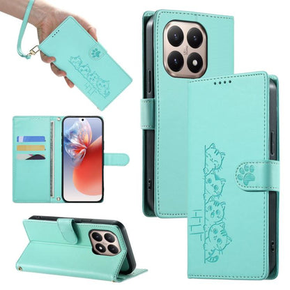 Cute Cats Magnetic Closure Vegan Leather Phone Case with Strap, For Xiaomi 17 Max, For Xiaomi 17T Pro 5G, For Xiaomi 17T 5G, For Xiaomi Poco X8 Pro Max / Redmi Turbo 5 Max, For Xiaomi Poco X8 Pro 5G / Redmi Turbo 5 5G, For Xiaomi 17 Ultra              ...