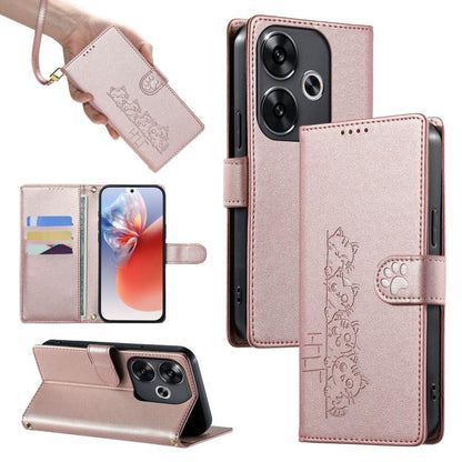 Cute Cats Magnetic Closure Vegan Leather Phone Case with Strap, For Xiaomi 15 Ultra, For Xiaomi Poco X7 Pro / Redmi Turbo 4, For Xiaomi 15 Pro, For Xiaomi 15, For Xiaomi 14T Pro, For Xiaomi 14T, For Xiaomi Poco F6 / Redmi Turbo 3