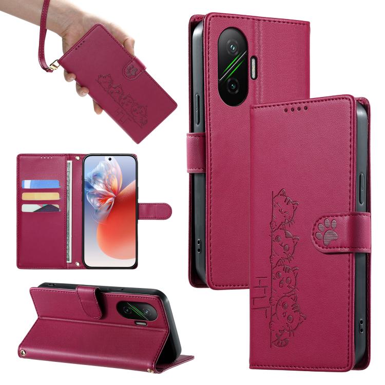 Cute Cats Magnetic Closure Vegan Leather Phone Case with Strap, For Xiaomi 17 Max, For Xiaomi 17T Pro 5G, For Xiaomi 17T 5G, For Xiaomi Poco X8 Pro Max / Redmi Turbo 5 Max, For Xiaomi Poco X8 Pro 5G / Redmi Turbo 5 5G, For Xiaomi 17 Ultra              ...