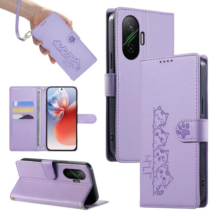 Cute Cats Magnetic Closure Vegan Leather Phone Case with Strap, For Xiaomi 17 Max, For Xiaomi 17T Pro 5G, For Xiaomi 17T 5G, For Xiaomi Poco X8 Pro Max / Redmi Turbo 5 Max, For Xiaomi Poco X8 Pro 5G / Redmi Turbo 5 5G, For Xiaomi 17 Ultra              ...