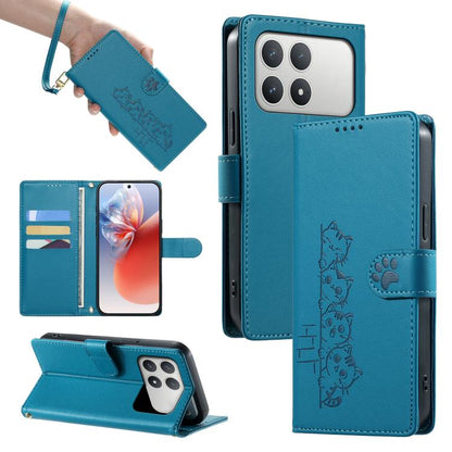 Cute Cats Magnetic Closure Vegan Leather Phone Case with Strap, For Xiaomi 17 Max, For Xiaomi 17T Pro 5G, For Xiaomi 17T 5G, For Xiaomi Poco X8 Pro Max / Redmi Turbo 5 Max, For Xiaomi Poco X8 Pro 5G / Redmi Turbo 5 5G, For Xiaomi 17 Ultra              ...