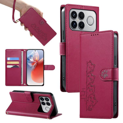 Cute Cats Magnetic Closure Vegan Leather Phone Case with Strap, For Xiaomi 17 Max, For Xiaomi 17T Pro 5G, For Xiaomi 17T 5G, For Xiaomi Poco X8 Pro Max / Redmi Turbo 5 Max, For Xiaomi Poco X8 Pro 5G / Redmi Turbo 5 5G, For Xiaomi 17 Ultra              ...