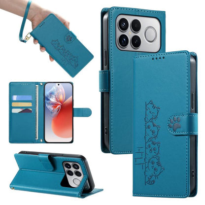 Cute Cats Magnetic Closure Vegan Leather Phone Case with Strap, For Xiaomi 17 Max, For Xiaomi 17T Pro 5G, For Xiaomi 17T 5G, For Xiaomi Poco X8 Pro Max / Redmi Turbo 5 Max, For Xiaomi Poco X8 Pro 5G / Redmi Turbo 5 5G, For Xiaomi 17 Ultra              ...
