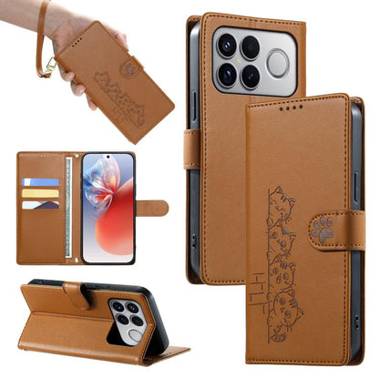 Cute Cats Magnetic Closure Vegan Leather Phone Case with Strap, For Xiaomi 17 Max, For Xiaomi 17T Pro 5G, For Xiaomi 17T 5G, For Xiaomi Poco X8 Pro Max / Redmi Turbo 5 Max, For Xiaomi Poco X8 Pro 5G / Redmi Turbo 5 5G, For Xiaomi 17 Ultra              ...