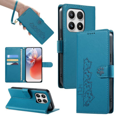 Cute Cats Magnetic Closure Vegan Leather Phone Case with Strap, For Xiaomi 17 Max, For Xiaomi 17T Pro 5G, For Xiaomi 17T 5G, For Xiaomi Poco X8 Pro Max / Redmi Turbo 5 Max, For Xiaomi Poco X8 Pro 5G / Redmi Turbo 5 5G, For Xiaomi 17 Ultra              ...
