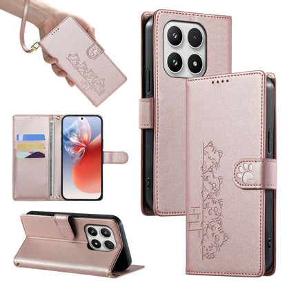 Cute Cats Magnetic Closure Vegan Leather Phone Case with Strap, For Xiaomi 17 Max, For Xiaomi 17T Pro 5G, For Xiaomi 17T 5G, For Xiaomi Poco X8 Pro Max / Redmi Turbo 5 Max, For Xiaomi Poco X8 Pro 5G / Redmi Turbo 5 5G, For Xiaomi 17 Ultra              ...