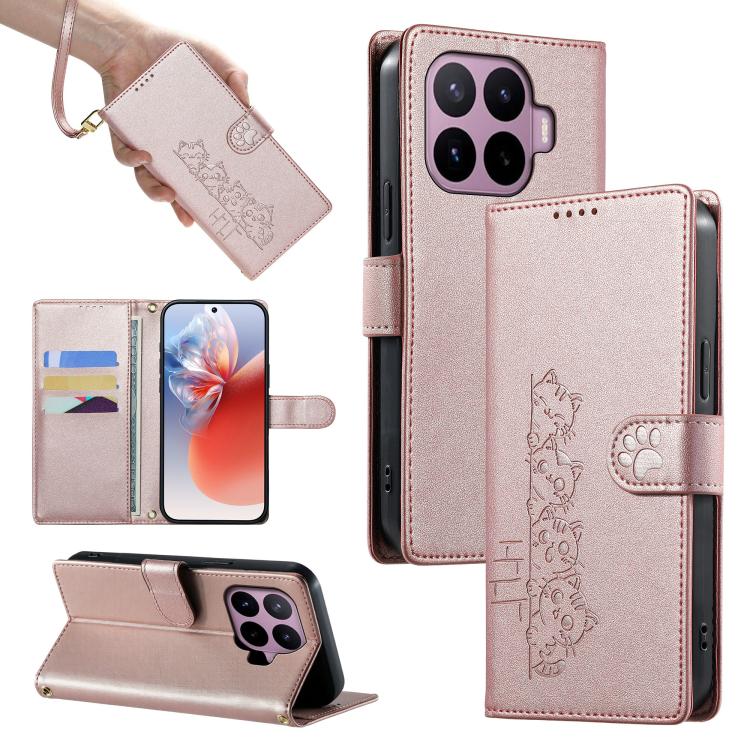 Cute Cats Magnetic Closure Vegan Leather Phone Case with Strap, For Xiaomi 17 Max, For Xiaomi 17T Pro 5G, For Xiaomi 17T 5G, For Xiaomi Poco X8 Pro Max / Redmi Turbo 5 Max, For Xiaomi Poco X8 Pro 5G / Redmi Turbo 5 5G, For Xiaomi 17 Ultra              ...