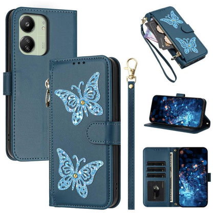 Glitter Butterfly Zipper Vegan Leather Phone Case with Wrist Strap, For Redmi Note 14S 4G Global, For Redmi K80 / K80 Pro, For Redmi Note 14 4G 164.84mm, For Redmi Note 14 Pro 5G, For Redmi Note 14 5G, For Redmi Note 14 Pro 4G Global                   ...