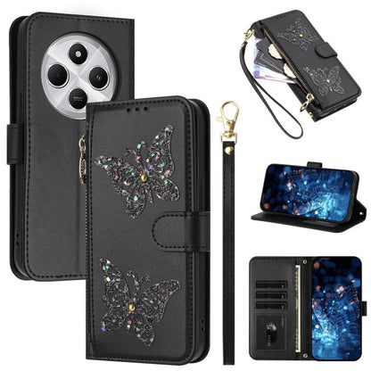 Glitter Butterfly Zipper Vegan Leather Phone Case with Wrist Strap, For Redmi Note 14S 4G Global, For Redmi K80 / K80 Pro, For Redmi Note 14 4G 164.84mm, For Redmi Note 14 Pro 5G, For Redmi Note 14 5G, For Redmi Note 14 Pro 4G Global                   ...