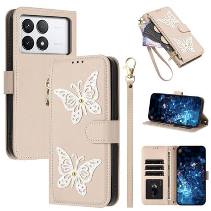 Glitter Butterfly Zipper Vegan Leather Phone Case with Wrist Strap, For Redmi Note 14S 4G Global, For Redmi K80 / K80 Pro, For Redmi Note 14 4G 164.84mm, For Redmi Note 14 Pro 5G, For Redmi Note 14 5G, For Redmi Note 14 Pro 4G Global                   ...