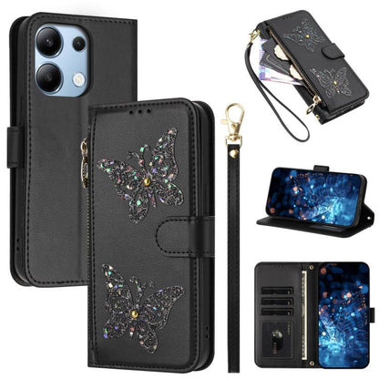 Glitter Butterfly Zipper Vegan Leather Phone Case with Wrist Strap, For Redmi Note 14S 4G Global, For Redmi K80 / K80 Pro, For Redmi Note 14 4G 164.84mm, For Redmi Note 14 Pro 5G, For Redmi Note 14 5G, For Redmi Note 14 Pro 4G Global                   ...