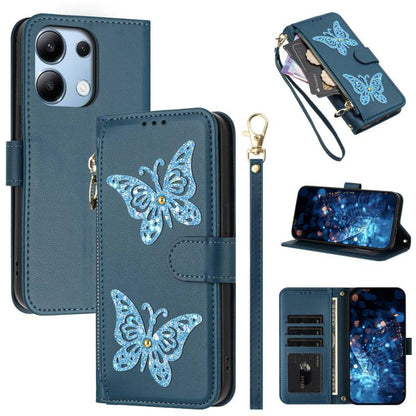 Glitter Butterfly Zipper Vegan Leather Phone Case with Wrist Strap, For Redmi Note 14S 4G Global, For Redmi K80 / K80 Pro, For Redmi Note 14 4G 164.84mm, For Redmi Note 14 Pro 5G, For Redmi Note 14 5G, For Redmi Note 14 Pro 4G Global                   ...