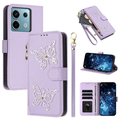 Glitter Butterfly Zipper Vegan Leather Phone Case with Wrist Strap, For Redmi Note 14S 4G Global, For Redmi K80 / K80 Pro, For Redmi Note 14 4G 164.84mm, For Redmi Note 14 Pro 5G, For Redmi Note 14 5G, For Redmi Note 14 Pro 4G Global                   ...