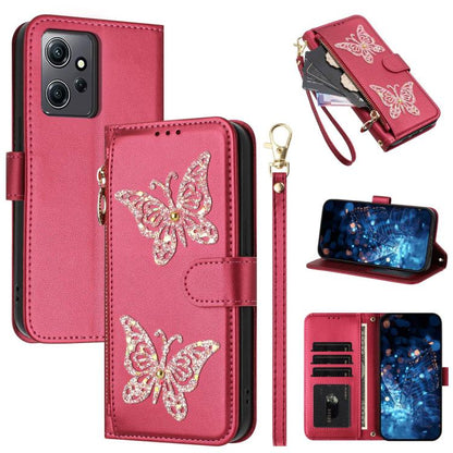 Glitter Butterfly Zipper Vegan Leather Phone Case with Wrist Strap, For Redmi Note 14S 4G Global, For Redmi K80 / K80 Pro, For Redmi Note 14 4G 164.84mm, For Redmi Note 14 Pro 5G, For Redmi Note 14 5G, For Redmi Note 14 Pro 4G Global                   ...