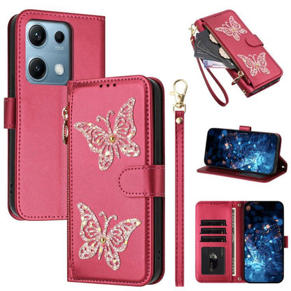 Glitter Butterfly Zipper Vegan Leather Phone Case with Wrist Strap, For Redmi Note 14S 4G Global, For Redmi K80 / K80 Pro, For Redmi Note 14 4G 164.84mm, For Redmi Note 14 Pro 5G, For Redmi Note 14 5G, For Redmi Note 14 Pro 4G Global                   ...
