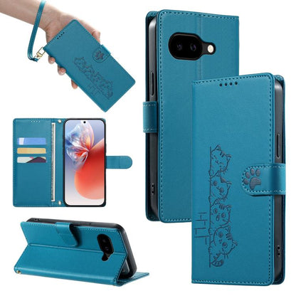 Cute Cats Magnetic Closure Vegan Leather Phone Case with Strap, For Google Pixel 11 Pro XL, For Google Pixel 11 / Pixel 11 Pro, For Google Pixel 10a, For Google Pixel 10 Pro XL / Pixel 9 Pro XL, For Google Pixel 10 / 10 Pro / 9 / 9 Pro                 ...
