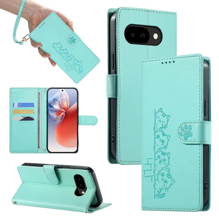 Cute Cats Magnetic Closure Vegan Leather Phone Case with Strap, For Google Pixel 11 Pro XL, For Google Pixel 11 / Pixel 11 Pro, For Google Pixel 10a, For Google Pixel 10 Pro XL / Pixel 9 Pro XL, For Google Pixel 10 / 10 Pro / 9 / 9 Pro                 ...