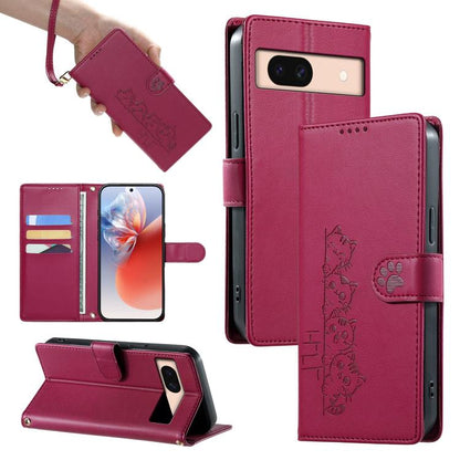 Cute Cats Magnetic Closure Vegan Leather Phone Case with Strap, For Google Pixel 11 Pro XL, For Google Pixel 11 / Pixel 11 Pro, For Google Pixel 10a, For Google Pixel 10 Pro XL / Pixel 9 Pro XL, For Google Pixel 10 / 10 Pro / 9 / 9 Pro                 ...