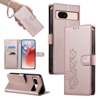 Cute Cats Magnetic Closure Vegan Leather Phone Case with Strap, For Google Pixel 11 Pro XL, For Google Pixel 11 / Pixel 11 Pro, For Google Pixel 10a, For Google Pixel 10 Pro XL / Pixel 9 Pro XL, For Google Pixel 10 / 10 Pro / 9 / 9 Pro                 ...