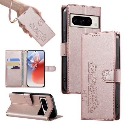 Cute Cats Magnetic Closure Vegan Leather Phone Case with Strap, For Google Pixel 11 Pro XL, For Google Pixel 11 / Pixel 11 Pro, For Google Pixel 10a, For Google Pixel 10 Pro XL / Pixel 9 Pro XL, For Google Pixel 10 / 10 Pro / 9 / 9 Pro                 ...